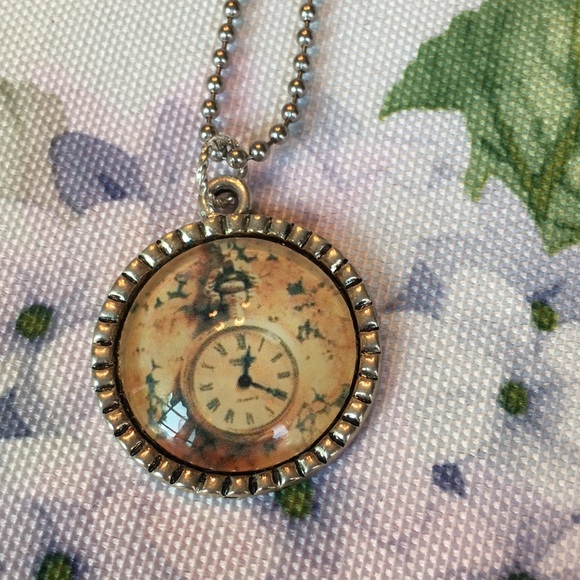 Artistic Creations Jewelry - Timekeeper Glass Cabashon Necklace NWT